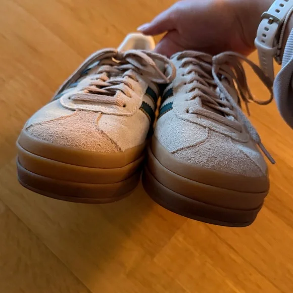 adidas Originals Gazelle Bold "Cream White/Green" - Picture 8 of 9